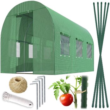 Dārza siltumnīca tunelis 2x3m 6m2 Plonos + stieņi augu piesiešanai | Garden Greenhouse