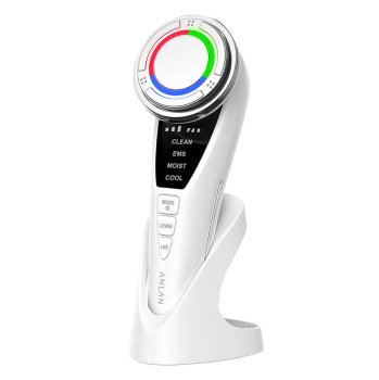 Ultraskaņas sejas masāžas aparāts ar gaismas terapiju ANLAN 01-ADRY15-001 | Ultrasonic facial massager with light therapy