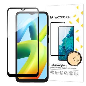 5D Aizsargstikls Xiaomi Redmi A1 / Redmi A2, Melns Pilna Pārklājuma (Tempered Glass)