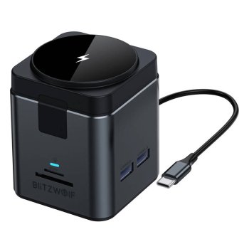BlitzWolf BW-TH17 9-in-1 USB-C Dokstacija ar 15W Bezvadu Lādētāju un 4K HDMI