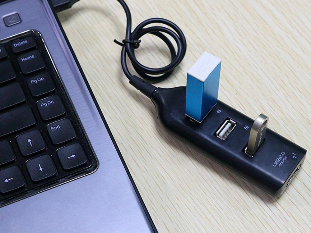 USB Centrmezgls Ar 4 USB 2.0 Portiem Datoram un Klēpjdatoram | USB Hub with 4 USB 2.0 Ports for PC and Laptop (0)