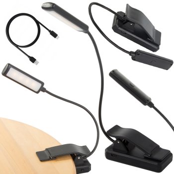 USB grāmatas lasīšanas lampa naktslampiņa ar klipu veselīga acīm 9 LED diodes | book reading lamp night light...