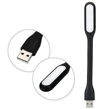 Elastīga USB LED lampiņa portatīvajam datoram, 6 LED, melna
