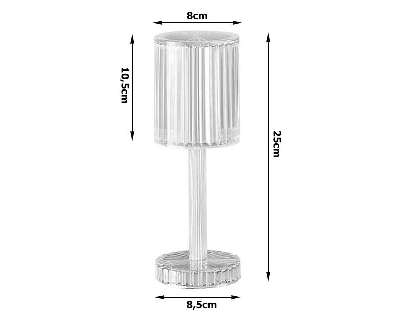 Galda nakts lampa ar LED RGB kristālu un USB tālvadību (0)