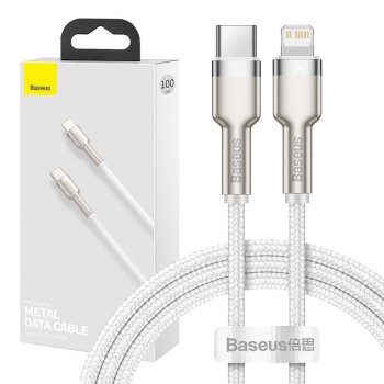 USB-C uz Lightning kabelis Baseus Cafule 20W 1m Balts
