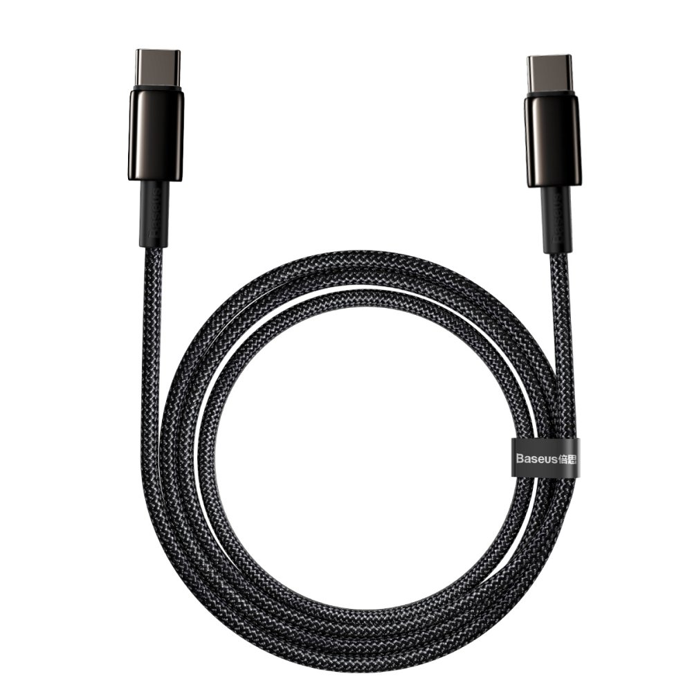 Baseus Tungsten USB Type C to USB Type C Data Charging Cable 100W, 2m, Black | Lādētājvads Datu Pārraides Kabelis (0)