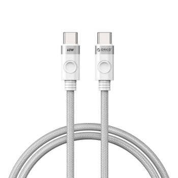 Orico Cable USB Type C to USB Type C 60W 1m, White | Lādētājvads Datu Pārraides Kabelis