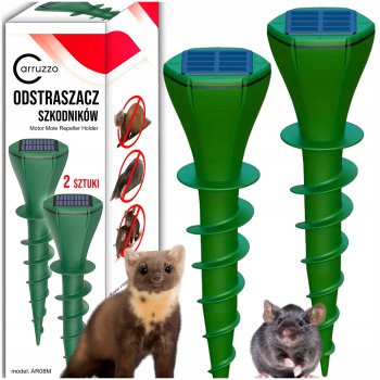 Ieskrūvējama grauzēju, kurmju atbaidīšanas ierīce ar saules paneli, 2 gab. | Solar Screw-in Mole Repeller