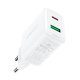 Acefast sienas lādētājs USB Type C / USB 20W, PPS, PD, QC 3.0, AFC, FCP, balts (A25 white)