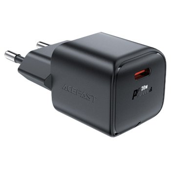 Acefast A73 Mini PD 20W GaN USB-C sienas lādētājs – melns
