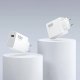 Xiaomi HyperCharge Combo 90W 6.1A USB-A sienas lādētājs ar USB-C kabeli – balts