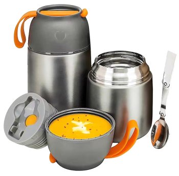 Pārtikas termoss ar salokāmu karoti, 650 ml
