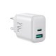 Joyroom JR-TCF21 tīkla lādētājs USB‑C / USB‑A 20W PD / QC 3.0 – balts