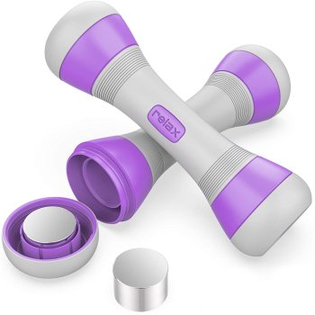 Regulējamā Svara Hanteles Fitnesam Aerobikai Sporta Spēka Treniņiem 3-in-1 (1/1,5/2 kg), Violets | Adjustable Dumbbell Pair