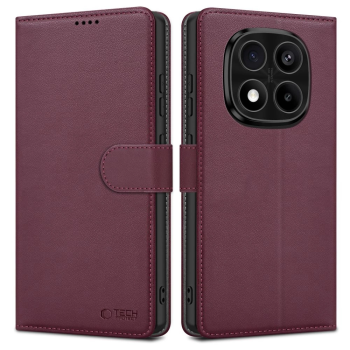 Xiaomi Poco X7 / Redmi Note 14 Pro+ Plus / Redmi Note 14 Pro Tech-Protect Wallet Book Case Cover, Burgundy | Telefona Vāciņš Maciņš Apvalks Grāmatiņa