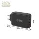 Tech-Protect NC240W-GaN 4-portu 240W sienas lādētājs – melns