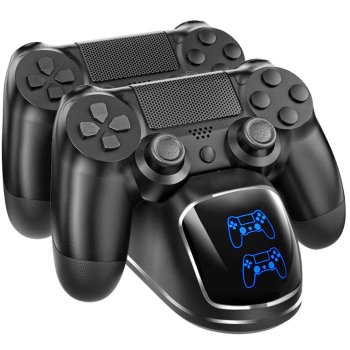 Divkārša uzlādes stacija PS4 pultīm, DualShock 4 lādētājs