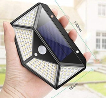 Dārza Apgaismojums Nakts Lampa ar Saules Bateriju Akumulatoru un Kustības Sensoru 100 LED | Garden Solar Lamp Light with Motion Sensor