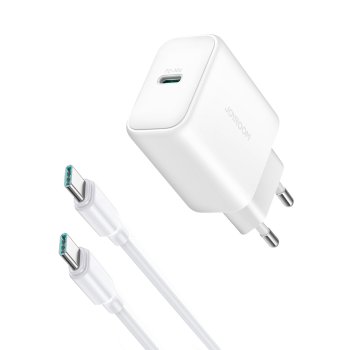 Joyroom JR-TCF24 USB‑C PD 30W QC SFC tīkla lādētājs – balts + 1 m USB‑C kabelis
