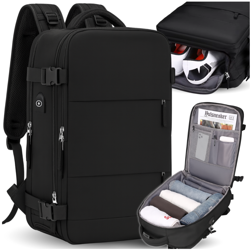 Ceļojumu mugursoma Wizzair 40x30x20 rokas bagāža ar USB portu klēpjdatoram