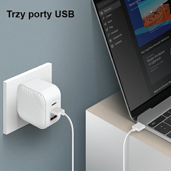 Uniq Verge Pro 66W GaN USB-C sienas lādētājs ar USB-C – balts (3)