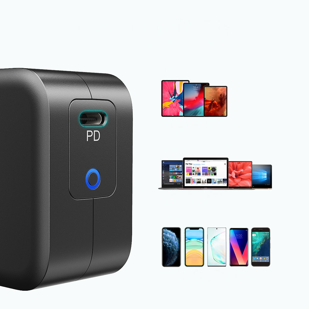 Choetech GaN USB Type C sienas lādētājs 61W Power Delivery, melns (Q6006) (3)