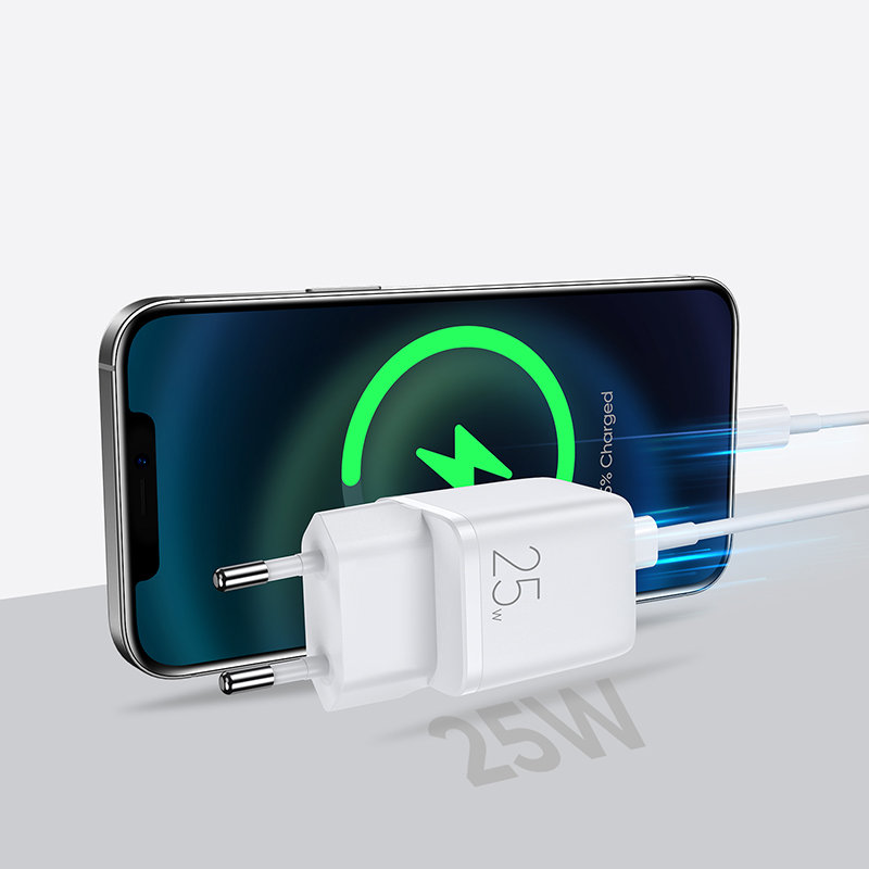 Joyroom ātra sienas lādētājs USB Type C 25W 3A ar ES spraudni, balts (L-P251) (0)