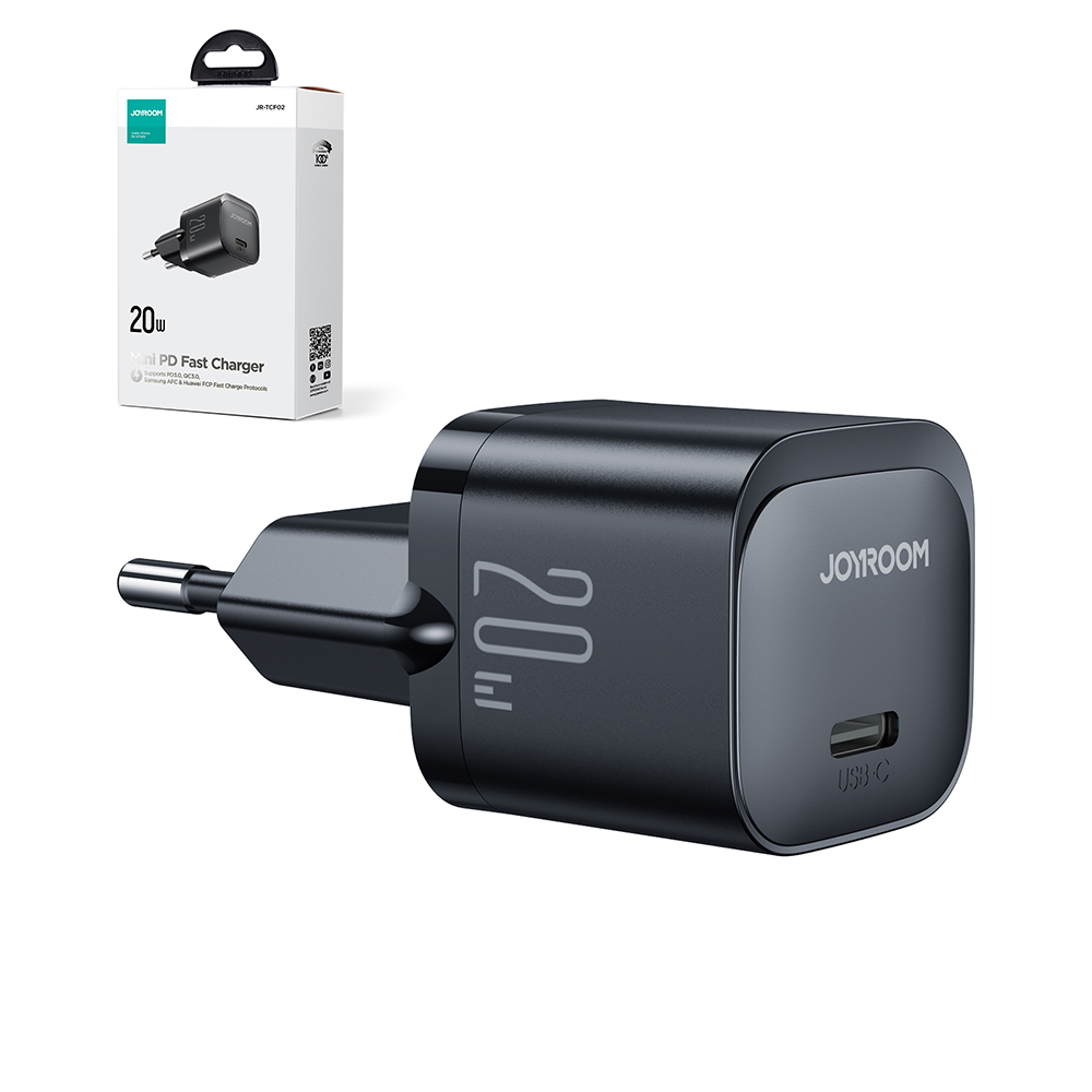 Mini lādētājs USB C 20W PD Joyroom JR-TCF02 - melns (0)