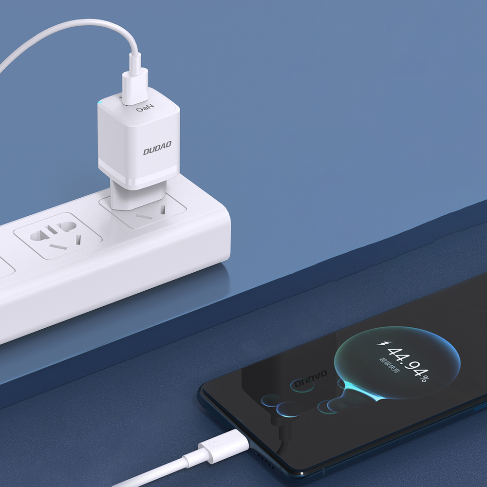 Sienas lādētājs GaN 33W PPS USB-C/USB Dudao A13Pro – balts (1)