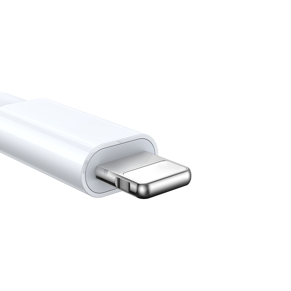 Joyroom S-IW007 3‑in‑1 USB‑A magnētiskā uzlādes kabelis – Lightning 1,2 m – balts (1)