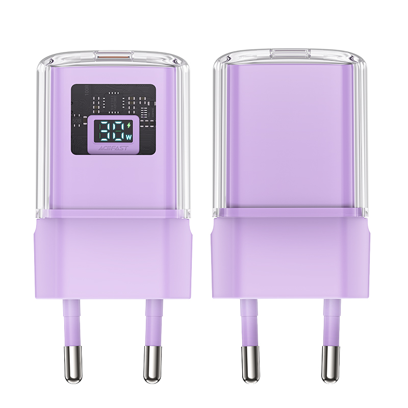 Acefast A53 PD 30W GaN USB‑C lādētājs ar displeju – violets (1)