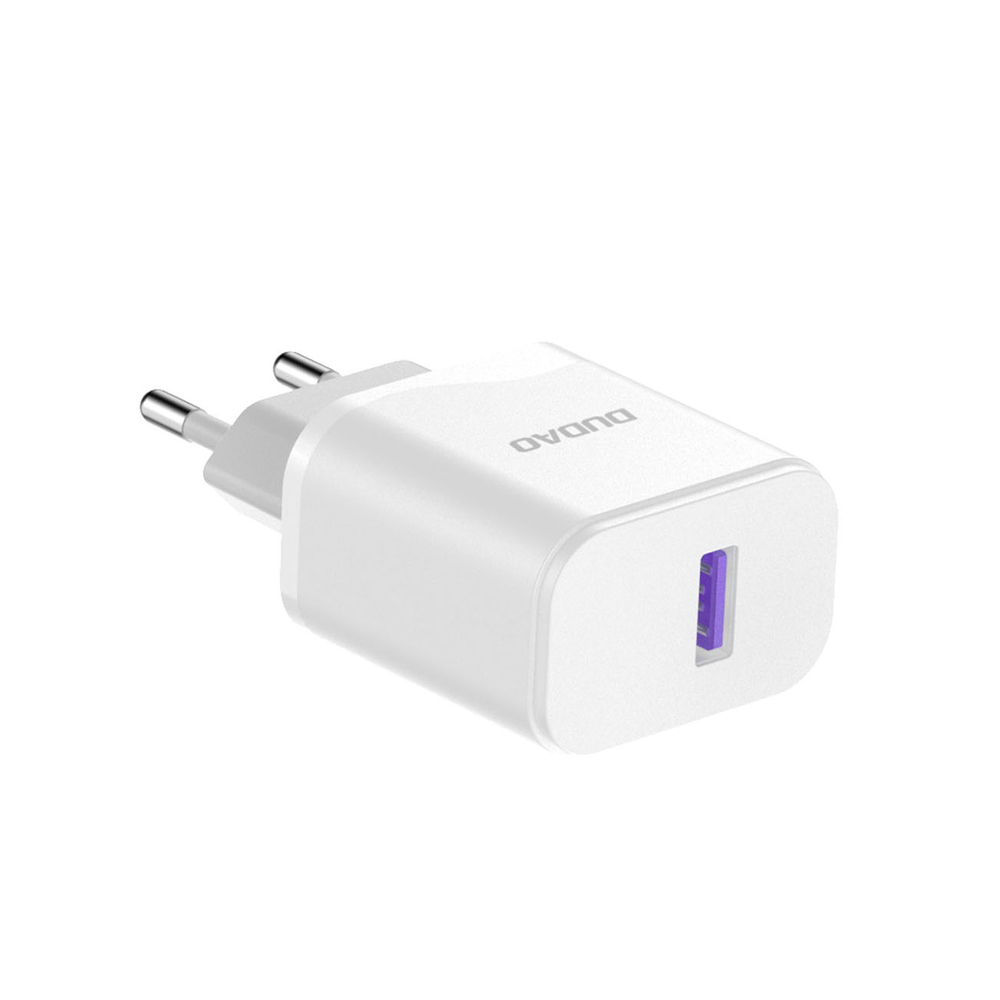 Dudao A20EU USB-A 18W tīkla lādētājs – balts + USB-A – Lightning kabelis (1)