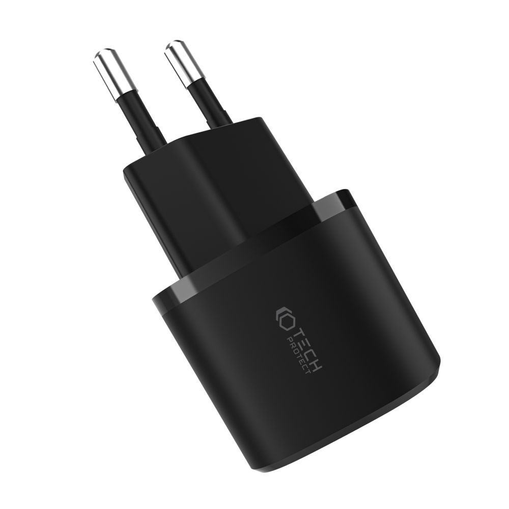 Tech-Protect C20W mini lādētājs USB-C PD 20W / USB-A QC 3.0 - melns (1)