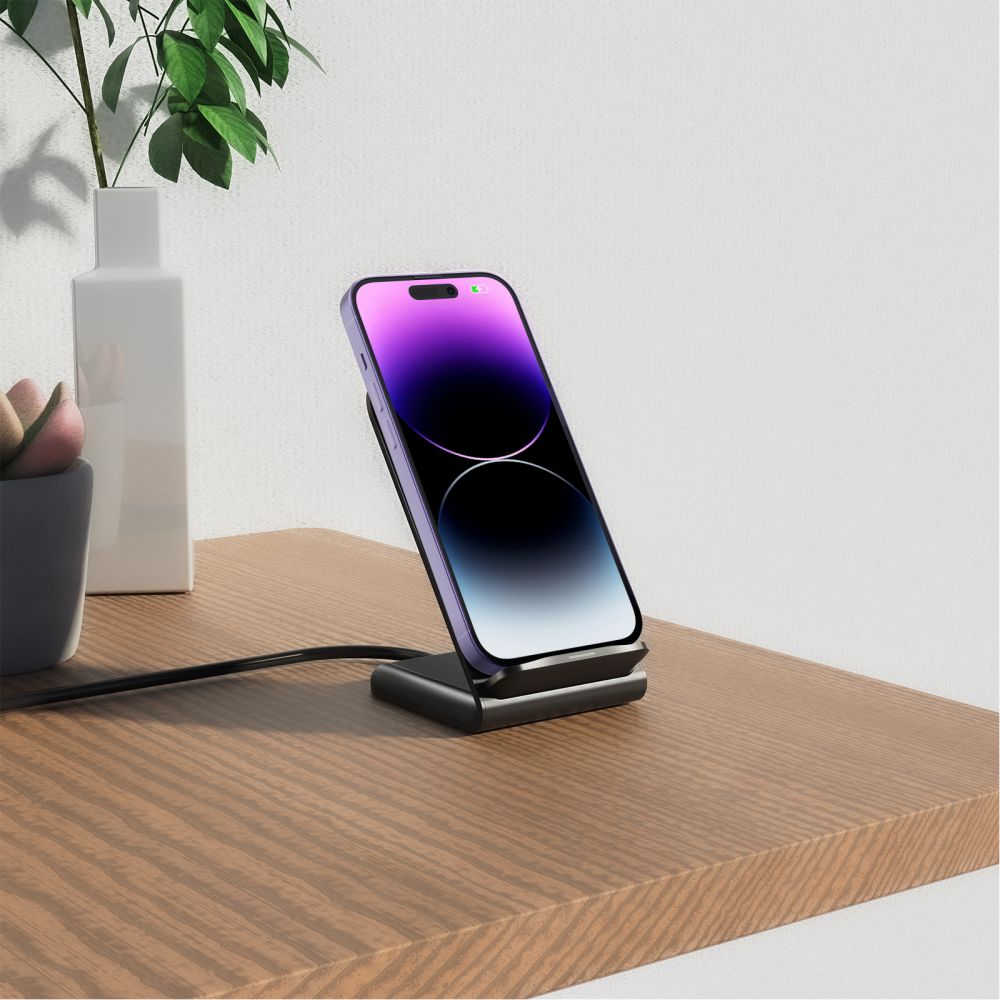 Tech-Protect QI15W-S2 induktīvā lādētājs 15W statīva mā – melns (1)