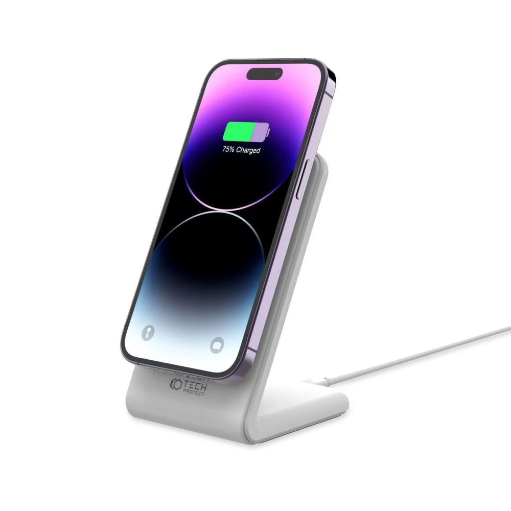Tech-Protect QI15W-A23 MagSafe 15W induktīvā lādētāja statīvs – balts (0)