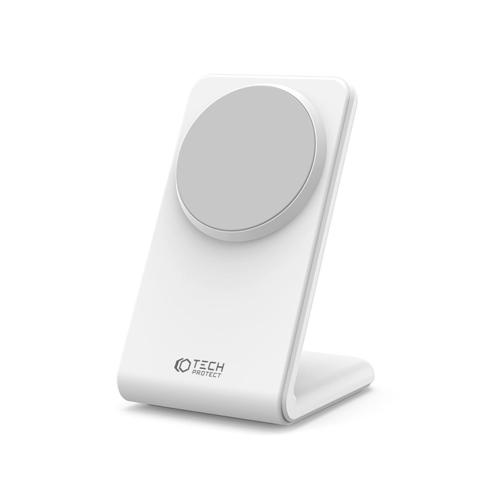 Tech-Protect QI15W-A23 MagSafe 15W induktīvā lādētāja statīvs – balts (1)