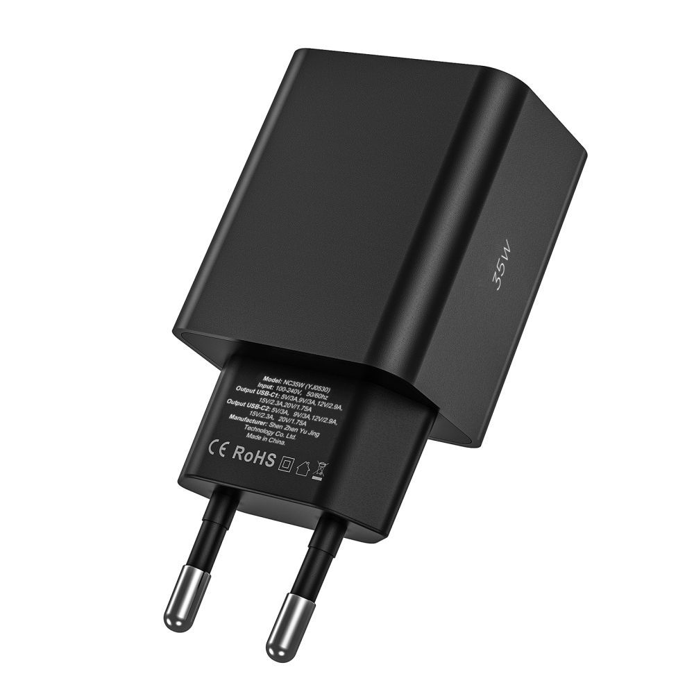 Tech-Protect C35W lādētājs 2x USB-C PD 35W - balts (1)