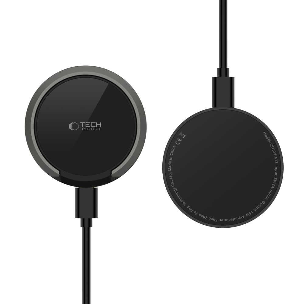 Tech-Protect QI15W-A33 induktīvā lādētāja stacija ar MagSafe un statīvu, USB-A / USB-C kabeli – melna (2)