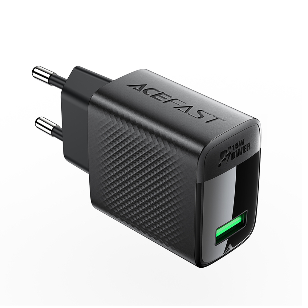 Acefast A90 lādētājs GaN USB-A QC 18W - melns (0)