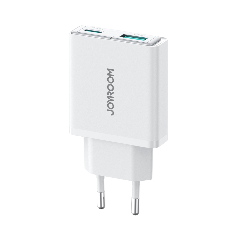 Joyroom JR-TCF14 20W USB-A USB-C īpaši plāns sienas lādētājs – balts (3)