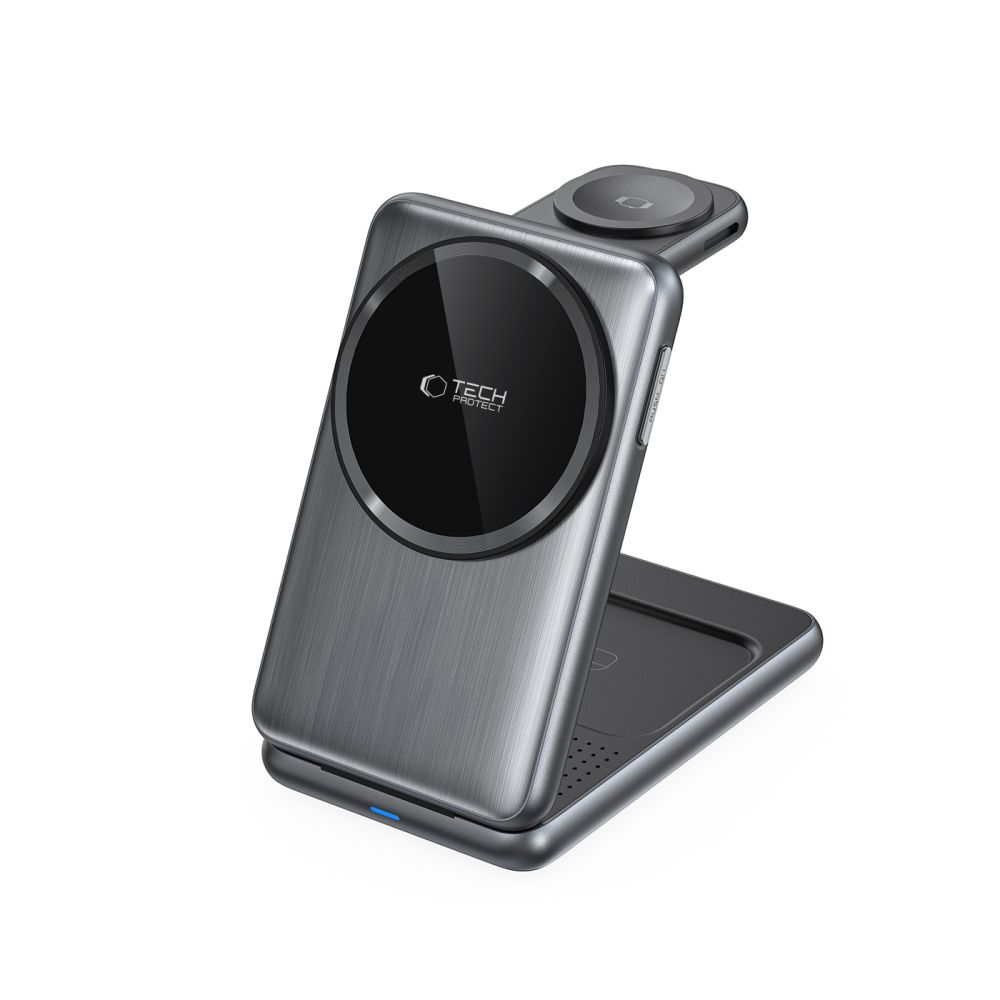 QI15W-A42 3in1 induktīvā lādētava ar MagSafe Apple ierīcēm – pelēka (1)