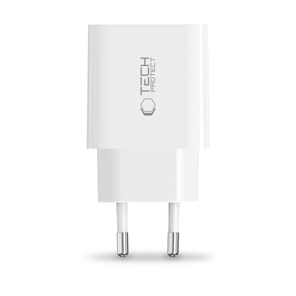 Tech-Protect NC20W sienas lādētājs ar USB-C portu – balts (2)