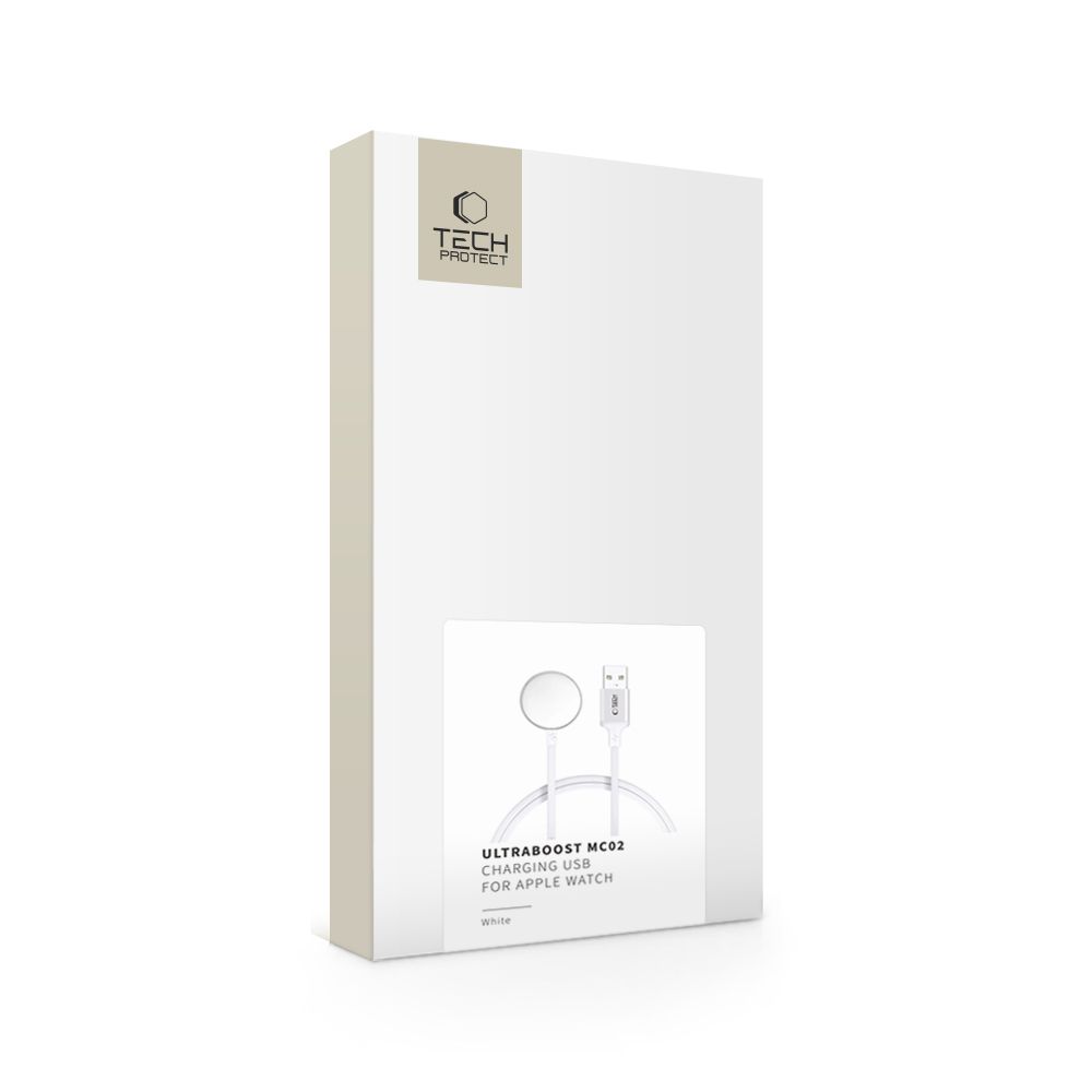 Tech-Protect UltraBoost USB-A induktīvā lādētāja kabelis Apple Watch 1 m – balts (3)