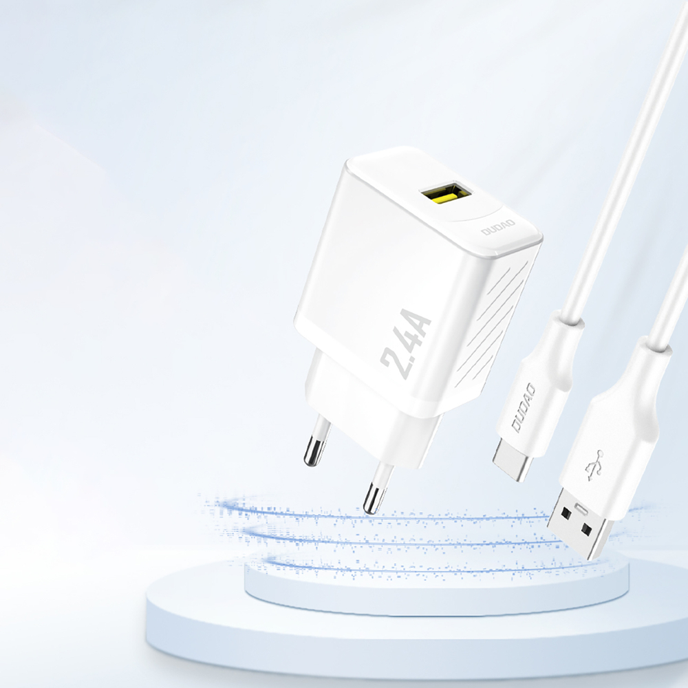Dudao A23 2,4A USB-A lādētājs – balts (0)