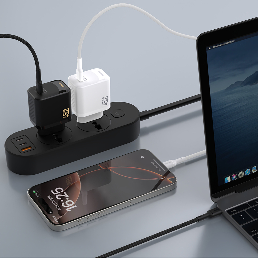 Dudao A28 45W GaN USB-C sienas lādētājs – melns (1)