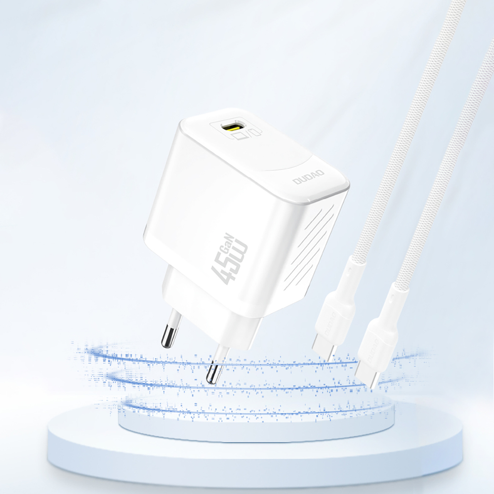 Dudao A28 45W GaN USB-C sienas lādētājs – balts (0)