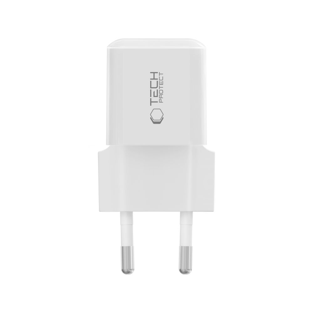 Tech-Protect NCM25 USB-C PD 25W sienas lādētājs – balts (1)