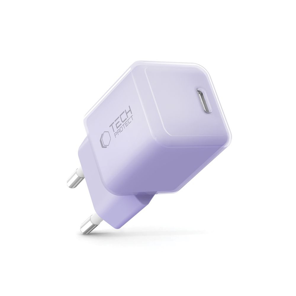 Tech-Protect NCM25 USB-C PD 25W sienas lādētājs – violets (0)