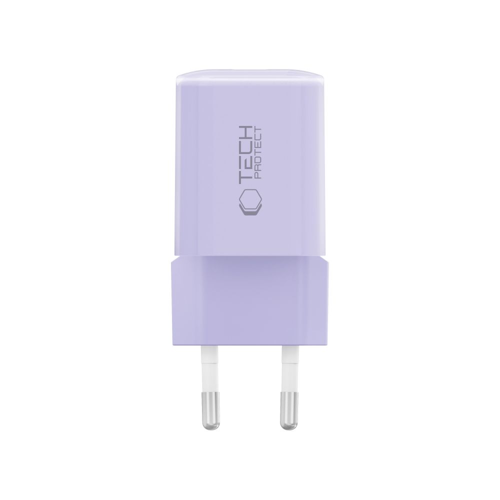 Tech-Protect NCM33 PD 33W QC3.0 USB-C / USB-C sienas lādētājs – violets (1)