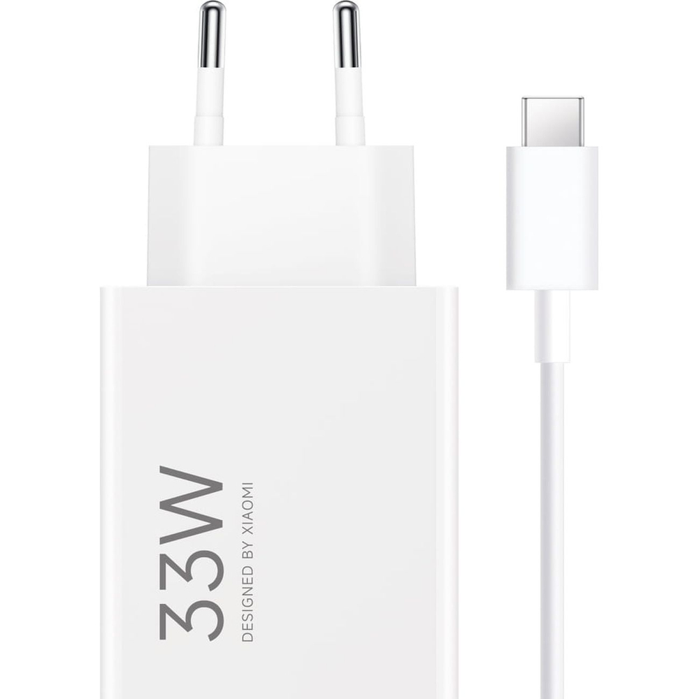 Xiaomi MDY-16-EF 1xUSB-A 33W sienas lādētājs ar 3A USB‑C kabeli – balts (0)